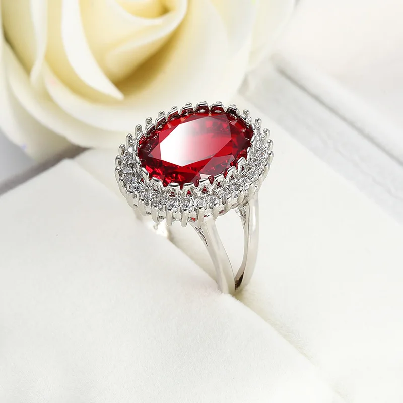 Top Quality 925 Sterling Silver Finger Rings Shining Big Oval Garnet CZ Crystal Propose Wedding Anniversary Women Gift Jewelry
Top Quality 925 Sterling Silver Finger Rings Shining Big Oval Garnet CZ Crystal Propose Wedding Anniversary Women Gift Jewelry