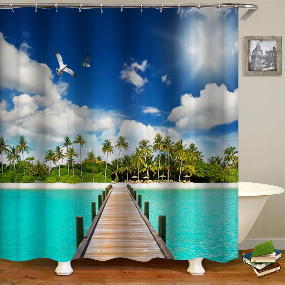 Bridge Shower Curtain Ocean Bathroom Decor Cloudy Sky BLue and Forest Wooden Bridge Beach Bathroom Shower Curtain
Bridge Shower Curtain Ocean Bathroom Decor Cloudy Sky BLue and Forest Wooden Bridge Beach Bathroom Shower Curtain