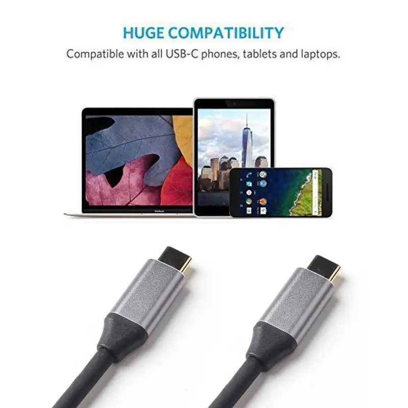 3A Fast Charging Data Usb type C Cables 1M Cable USB3.1 Type-C public to Public Line For MacBook USB-C Mobile Phone line | Электроника