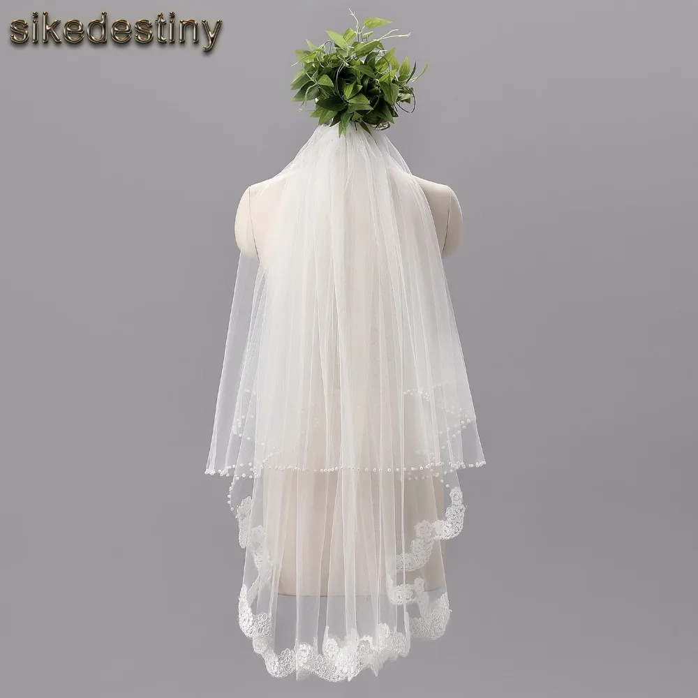 Sikedestiny Hot Sale 0.9 Meters Length Cheap Bridal Veils Two-Layer White Ivory Wedding Veil with Lace Beads Edge and Comb Veils
Sikedestiny Hot Sale 0.9 Meters Length Cheap Bridal Veils Two-Layer White Ivory Wedding Veil with Lace Beads Edge and Comb Veils