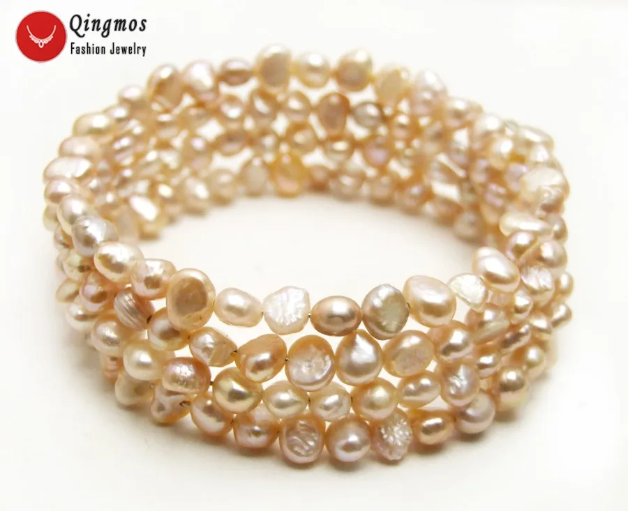 Qingmos Natural Pearl Bracelet for Women with 4-5mm Baroque Purple Pearl Steel Wire Wrap Bracelet Fine Jewelry 28'' bra452
Qingmos Natural Pearl Bracelet for Women with 4-5mm Baroque Purple Pearl Steel Wire Wrap Bracelet Fine Jewelry 28'' bra452