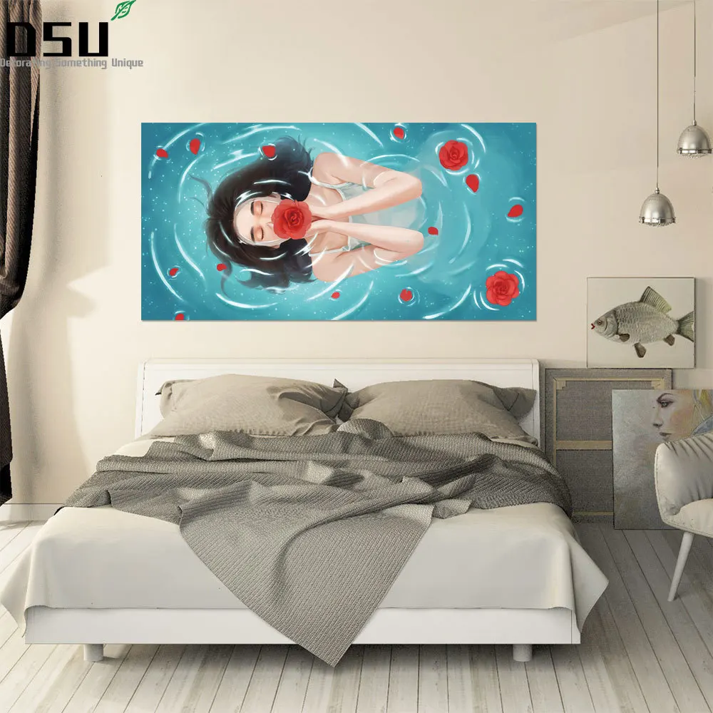 Abstract Cartoon Blue Fresh Girl With Flower Headboard Background Wall Sticker Landscape Poster Beddecor Bedroom Home Wallpaper
Abstract Cartoon Blue Fresh Girl With Flower Headboard Background Wall Sticker Landscape Poster Beddecor Bedroom Home Wallpaper