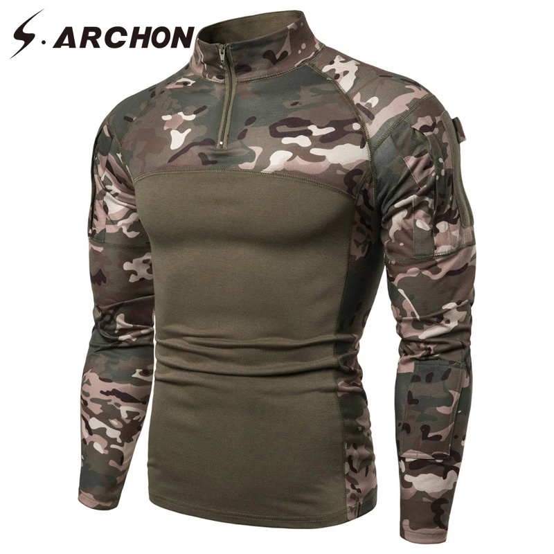 S.ARCHON Tactical Military T-shirts Men Camo Cotton Long Sleeve Army Combat T-shirt Elastic Airsoft Breathable Tshirts Clothing
S.ARCHON Tactical Military T-shirts Men Camo Cotton Long Sleeve Army Combat T-shirt Elastic Airsoft Breathable Tshirts Clothing
