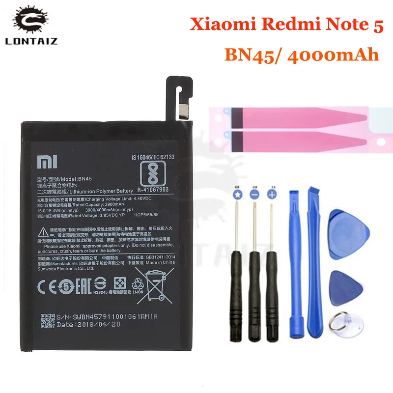 BN45 Phone Battery For Xiaomi Redmi Note 5 Note5 Original Mobile Phone Batteries Free Tools
BN45 Phone Battery For Xiaomi Redmi Note 5 Note5 Original Mobile Phone Batteries Free Tools
