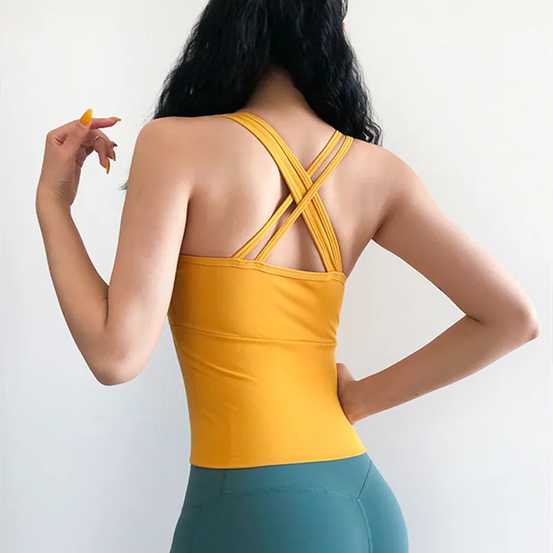 Women fitness Yoga Tops Cross strap Workout Tops Gym Crop Top Sport Tank Top Women Quick drying Vest Underwear With chest pad
Women fitness Yoga Tops Cross strap Workout Tops Gym Crop Top Sport Tank Top Women Quick drying Vest Underwear With chest pad