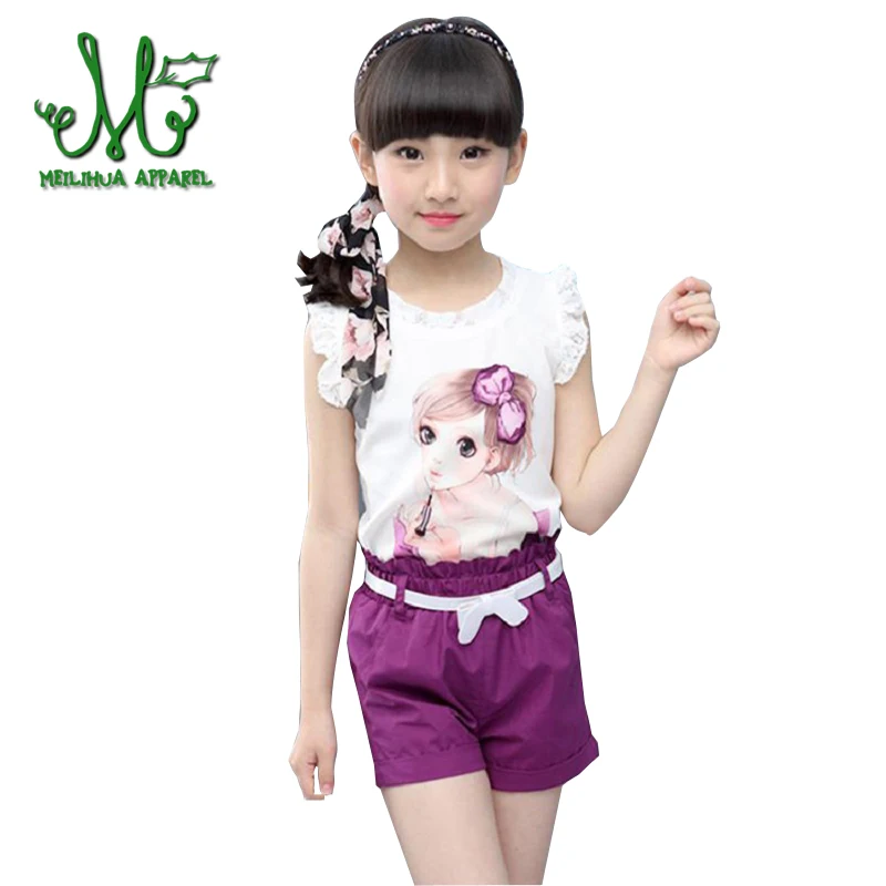 Girls Summer Clothing Set Girls Cartoon Cotton Suit Kids 2Pcs 2018 New Sport Suit With Belt Tshirt+Short For 4 6 8 10 12 years
Girls Summer Clothing Set Girls Cartoon Cotton Suit Kids 2Pcs 2018 New Sport Suit With Belt Tshirt+Short For 4 6 8 10 12 years