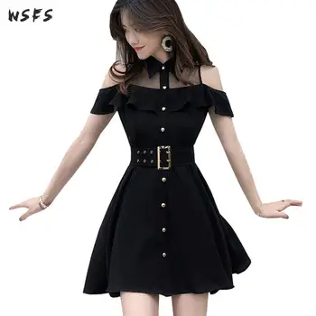 Summer Aline Women Dress Black Off Shoulder Short Sleeve Sundress Belt 2019 Vintage Elegant Office Ladies Bodycon Aline Dresses
Summer Aline Women Dress Black Off Shoulder Short Sleeve Sundress Belt 2019 Vintage Elegant Office Ladies Bodycon Aline Dresses