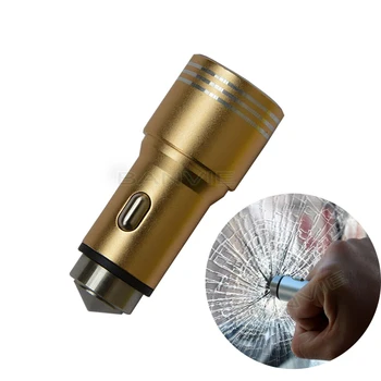 Whole body Aluminium alloy car charger adapter Dual USB DC 5V 2.1A for Phone charging break car window glass in case of urgence
Whole body Aluminium alloy car charger adapter Dual USB DC 5V 2.1A for Phone charging break car window glass in case of urgence