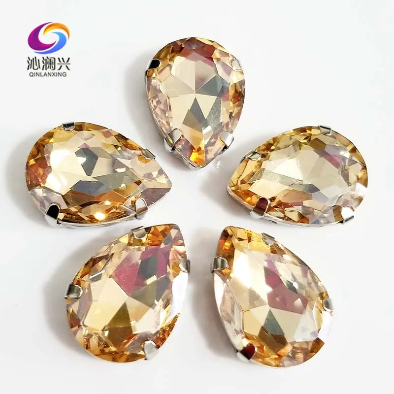 Gold Champagne Teardrop Shape High Quality Glass Crystal Flatback Sew on Rhinestones with Holes,Diy Clothing Sewing Accessories
Gold Champagne Teardrop Shape High Quality Glass Crystal Flatback Sew on Rhinestones with Holes,Diy Clothing Sewing Accessories
