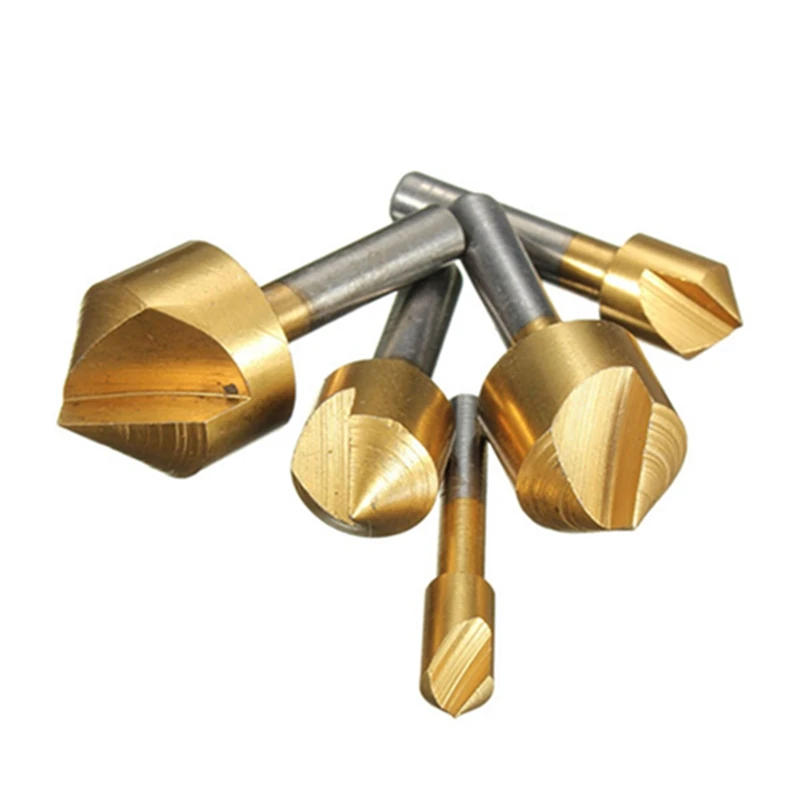 5pcs Metric 6mm-19mm Titanium Drill Press Countersink Boring Bit Single Blade 90 Degree Chamfering Cutter
5pcs Metric 6mm-19mm Titanium Drill Press Countersink Boring Bit Single Blade 90 Degree Chamfering Cutter