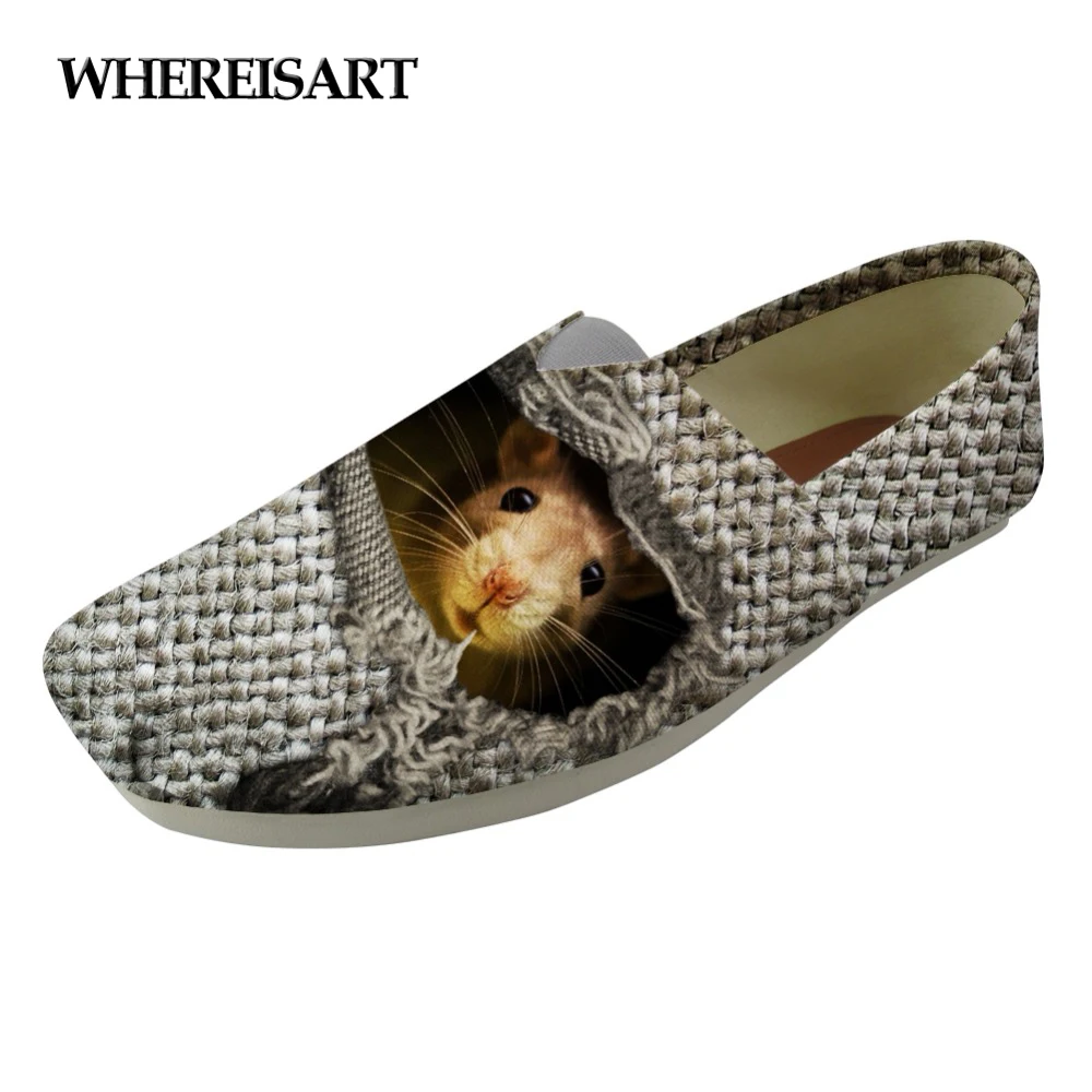 WHEREISART Cute Animal Hamster Women's 3D Print Casual Loafers Flats Fashion Canvas Shoes Chaussures Femme Ladies Slip-on Shoes
WHEREISART Cute Animal Hamster Women's 3D Print Casual Loafers Flats Fashion Canvas Shoes Chaussures Femme Ladies Slip-on Shoes