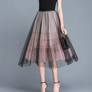Super Chic Contrast Color Tutu Tulle Skirts Spring Autumn Puff Patchwork Pleated Mid Calf Long Skirts Pink Ivory Black
Super Chic Contrast Color Tutu Tulle Skirts Spring Autumn Puff Patchwork Pleated Mid Calf Long Skirts Pink Ivory Black