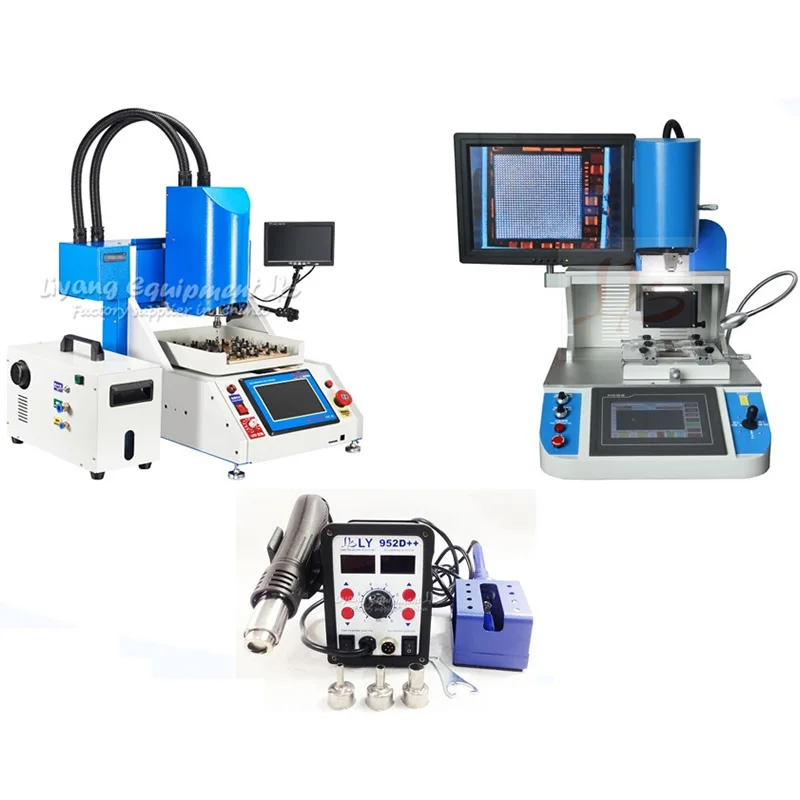 Mobile motherboard rework LY 1001 IC CNC router LY 5300 align rework station 952D++ smd 2 in 1 solder station
Mobile motherboard rework LY 1001 IC CNC router LY 5300 align rework station 952D++ smd 2 in 1 solder station