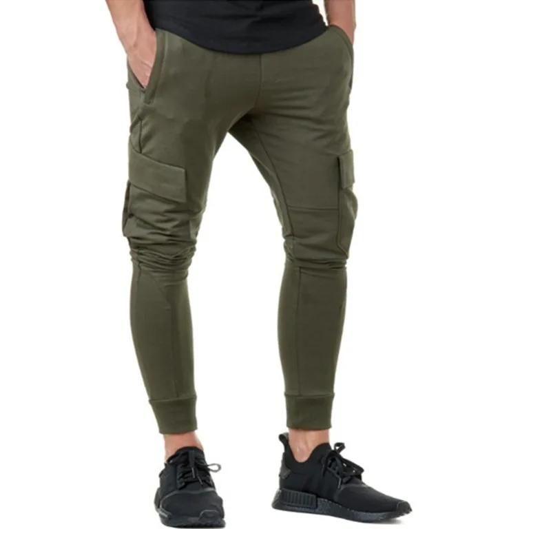 Фото Мужские спортивные брюки с эластичным поясом уличные шаровары боковым карманом