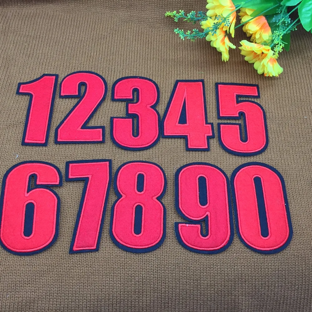 Retail Football Basketball Sport Numbers Red 0-9 Digital Embroidered Iron On Patches Stickers Design Motif T-shirt Applique
Retail Football Basketball Sport Numbers Red 0-9 Digital Embroidered Iron On Patches Stickers Design Motif T-shirt Applique