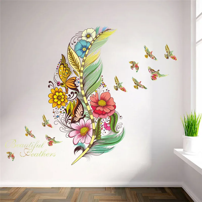 feather birds flower wall stickers 3d vivid wall decals home decor art decal poster animals home decor mural 
feather birds flower wall stickers 3d vivid wall decals home decor art decal poster animals home decor mural