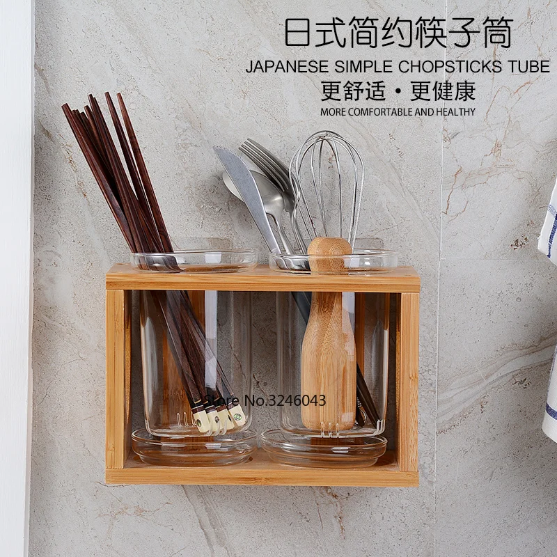 Kitchen simple bamboo glass chopsticks tube Japanese style dual cylinder storage chopsticks cage drain three chopsticks rack
Kitchen simple bamboo glass chopsticks tube Japanese style dual cylinder storage chopsticks cage drain three chopsticks rack