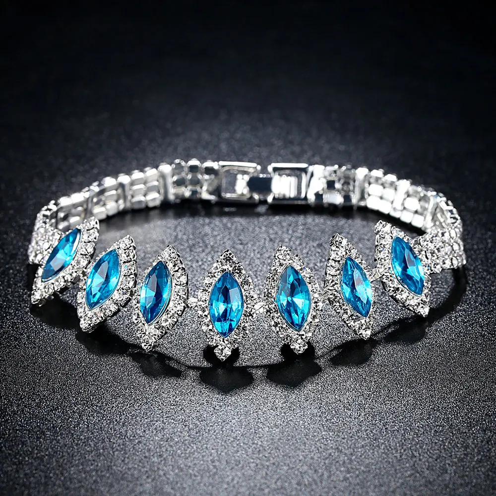 Beiver Acid Blue Crystal Charm Tennis Bracelet in Rhodium Plated Micro Pave AAA Cubic Zirconia Stone Jewelry
Beiver Acid Blue Crystal Charm Tennis Bracelet in Rhodium Plated Micro Pave AAA Cubic Zirconia Stone Jewelry