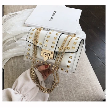 Small clear Brand Designer Woman 2019 New Fashion Messenger Bag Chains Shoulder Bag Female Rivets Transparent Square PU Handbag
Small clear Brand Designer Woman 2019 New Fashion Messenger Bag Chains Shoulder Bag Female Rivets Transparent Square PU Handbag