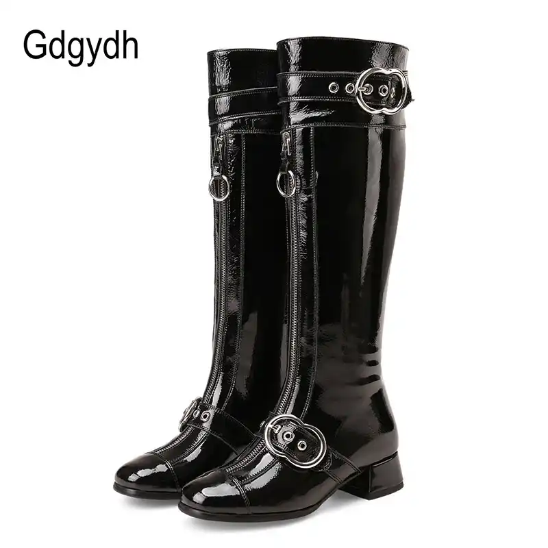 rubber sole knee high boots