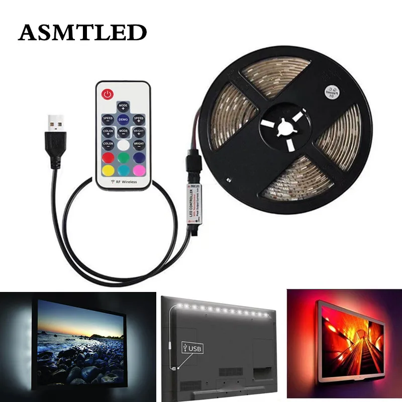 5v LED Strip Light USB DC5V TV Background Lighting SMD 3528 0.5 1 2 3 m with IR RF Remote For Desktop PC Lamp Tape Diode Ribbon
5v LED Strip Light USB DC5V TV Background Lighting SMD 3528 0.5 1 2 3 m with IR RF Remote For Desktop PC Lamp Tape Diode Ribbon
