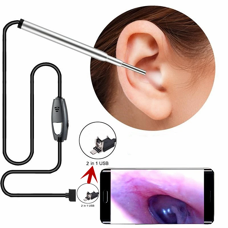 2in1Endoscope Camera 3.9MM Mini Waterproof USB Endoscope Inspection Camera For OTG Android Phone PC Ear Nose Borescope
2in1Endoscope Camera 3.9MM Mini Waterproof USB Endoscope Inspection Camera For OTG Android Phone PC Ear Nose Borescope
