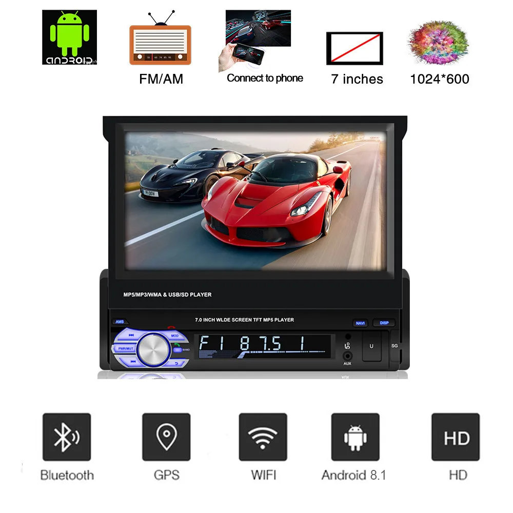 Android 9.1 Single 1DIN Car No CD/DVD Player Quad Core 7" Touch Screen Car Radio Stereo GPS Navi Bluetooth/WIFI/Mirror Link
Android 9.1 Single 1DIN Car No CD/DVD Player Quad Core 7" Touch Screen Car Radio Stereo GPS Navi Bluetooth/WIFI/Mirror Link