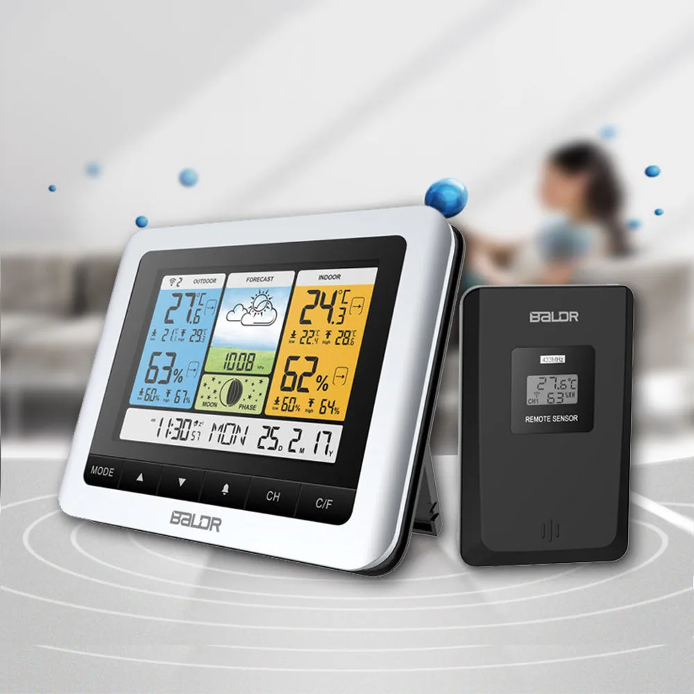 Waterproof Wireless Weather Station Forecast Temperature Sensor Barometer Digital Outdoor Thermometer Hygrometer Alarm Clock
Waterproof Wireless Weather Station Forecast Temperature Sensor Barometer Digital Outdoor Thermometer Hygrometer Alarm Clock