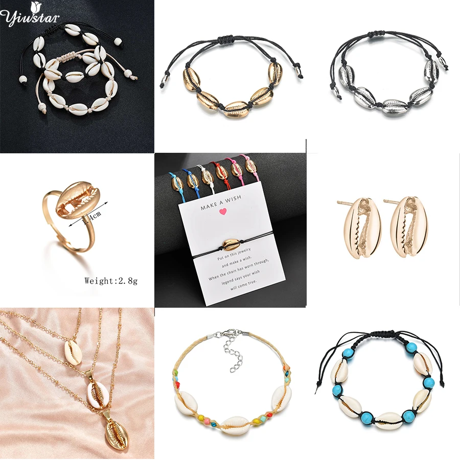 Yiustar Fashion Sea Shells Jewelry Sea Shells Bracelets & Bangles Rope Chain Bracelet in Shell Charm Pendant Women Girls Beach
Yiustar Fashion Sea Shells Jewelry Sea Shells Bracelets & Bangles Rope Chain Bracelet in Shell Charm Pendant Women Girls Beach