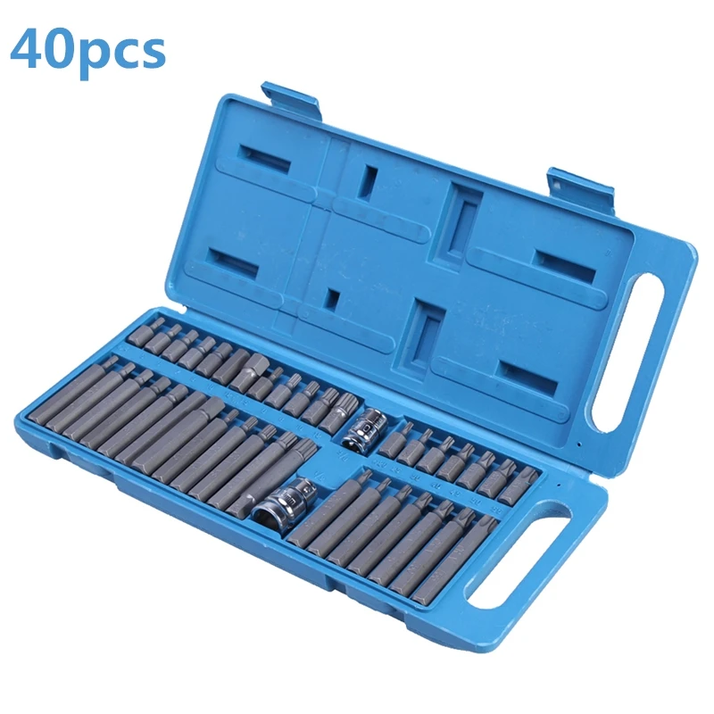 100pcs Multi-Piece Electric Batch Head Screwdriver Bits Hex with Carrying Case