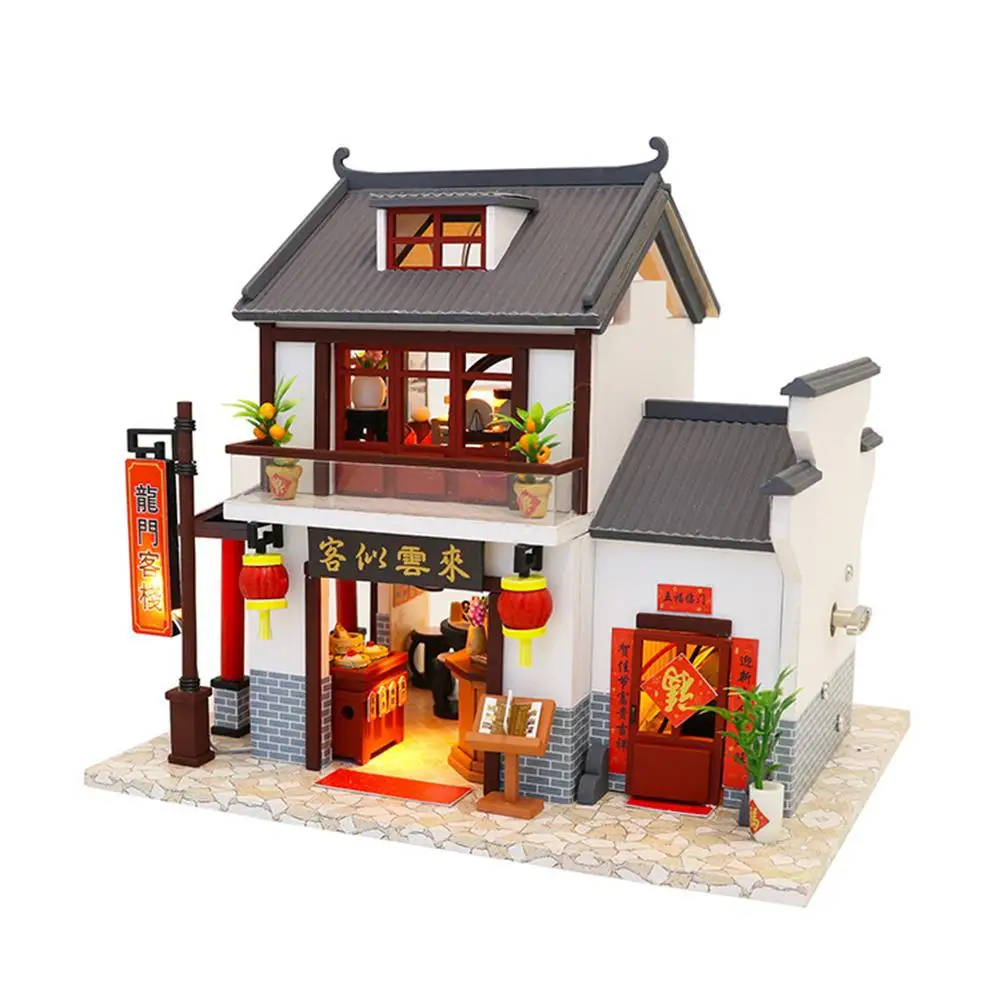DIY Hut Longmen Inn Handmade Wooden House Model Innovative Toy Puzzle Assembled Birthday Gift DIY Dollhouse Kit Small Cabin
DIY Hut Longmen Inn Handmade Wooden House Model Innovative Toy Puzzle Assembled Birthday Gift DIY Dollhouse Kit Small Cabin