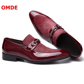 OMDE Summer Pointed Toe Patent Leather Loafers Luxury Patchwork Horsehair Mens Dress Shoes Slip On Men's Prom And Wedding Shoes
OMDE Summer Pointed Toe Patent Leather Loafers Luxury Patchwork Horsehair Mens Dress Shoes Slip On Men's Prom And Wedding Shoes