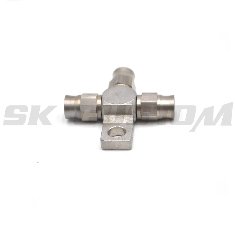 Stainless Steel AN3 Swivel Hose end Cross Splits tee Block with Locating Lug Mount Tab
Stainless Steel AN3 Swivel Hose end Cross Splits tee Block with Locating Lug Mount Tab