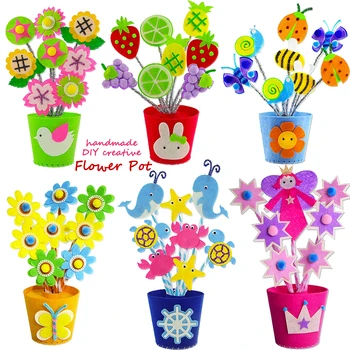 DIY Felt Fabric Handmade Flower Pot,Crafts & Sewing Non-woven Arts Handicraft Material Kids Creative Educational Toys for Girl
DIY Felt Fabric Handmade Flower Pot,Crafts & Sewing Non-woven Arts Handicraft Material Kids Creative Educational Toys for Girl