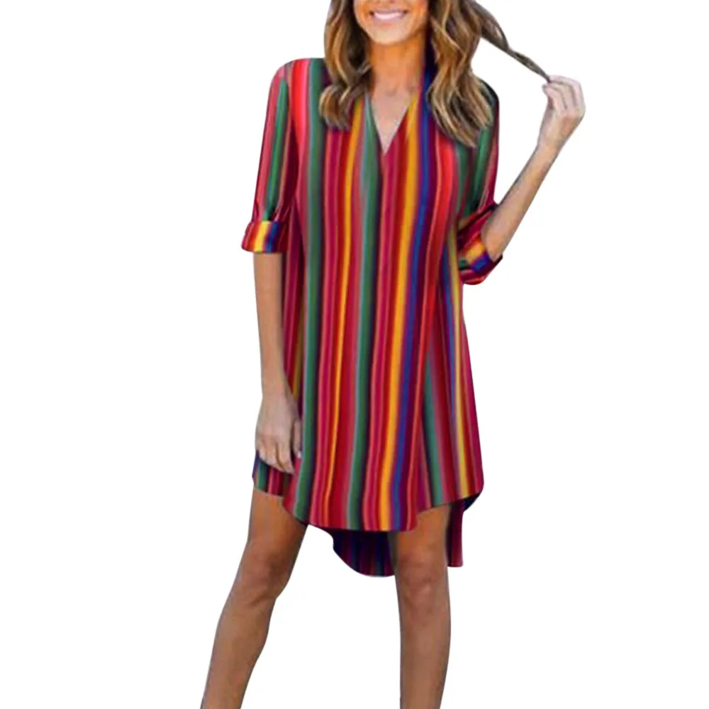 Women Long Sleeve Draped Knee-Length Dress 2019 Autumn Fashion Striped V-Neck Dress Vintage Loose Elegant Party Dress Casual
Women Long Sleeve Draped Knee-Length Dress 2019 Autumn Fashion Striped V-Neck Dress Vintage Loose Elegant Party Dress Casual