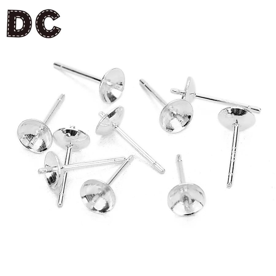 10pcs 925 Sterling Silver Stud Earrings Settings Stud Ear Tray Flat Blank Base for Cabochons Cameo Pearls DIY Jewelry Findings
10pcs 925 Sterling Silver Stud Earrings Settings Stud Ear Tray Flat Blank Base for Cabochons Cameo Pearls DIY Jewelry Findings