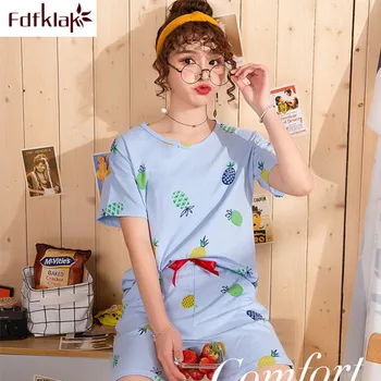 Fdfklak Cartoon cute summer pajamas women short sleeve cotton sleepwear student's pijamas set female nightwear pyjamas home suit
Fdfklak Cartoon cute summer pajamas women short sleeve cotton sleepwear student's pijamas set female nightwear pyjamas home suit