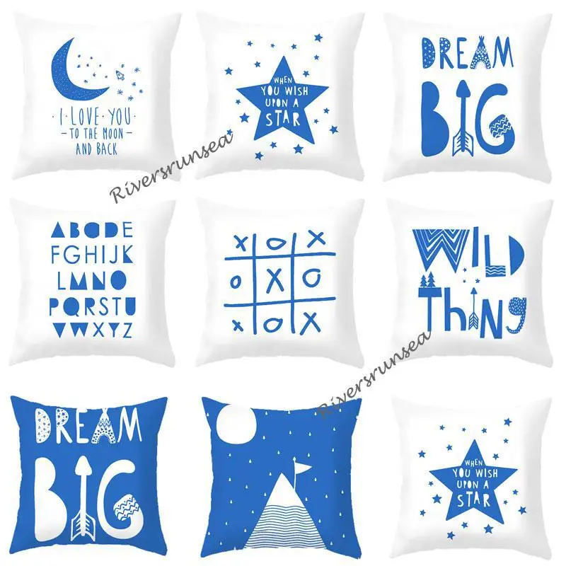 Cute Design Blue Pillow Nordic Style Creative 26 English Letter Cushion Wild Tree Moon Modern Minimalist Decor For Office Chair
Cute Design Blue Pillow Nordic Style Creative 26 English Letter Cushion Wild Tree Moon Modern Minimalist Decor For Office Chair