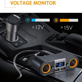Durable Dual Socket 2 USB Port LCD Cigarette Lighter Splitter Charger Voltage Display
Durable Dual Socket 2 USB Port LCD Cigarette Lighter Splitter Charger Voltage Display