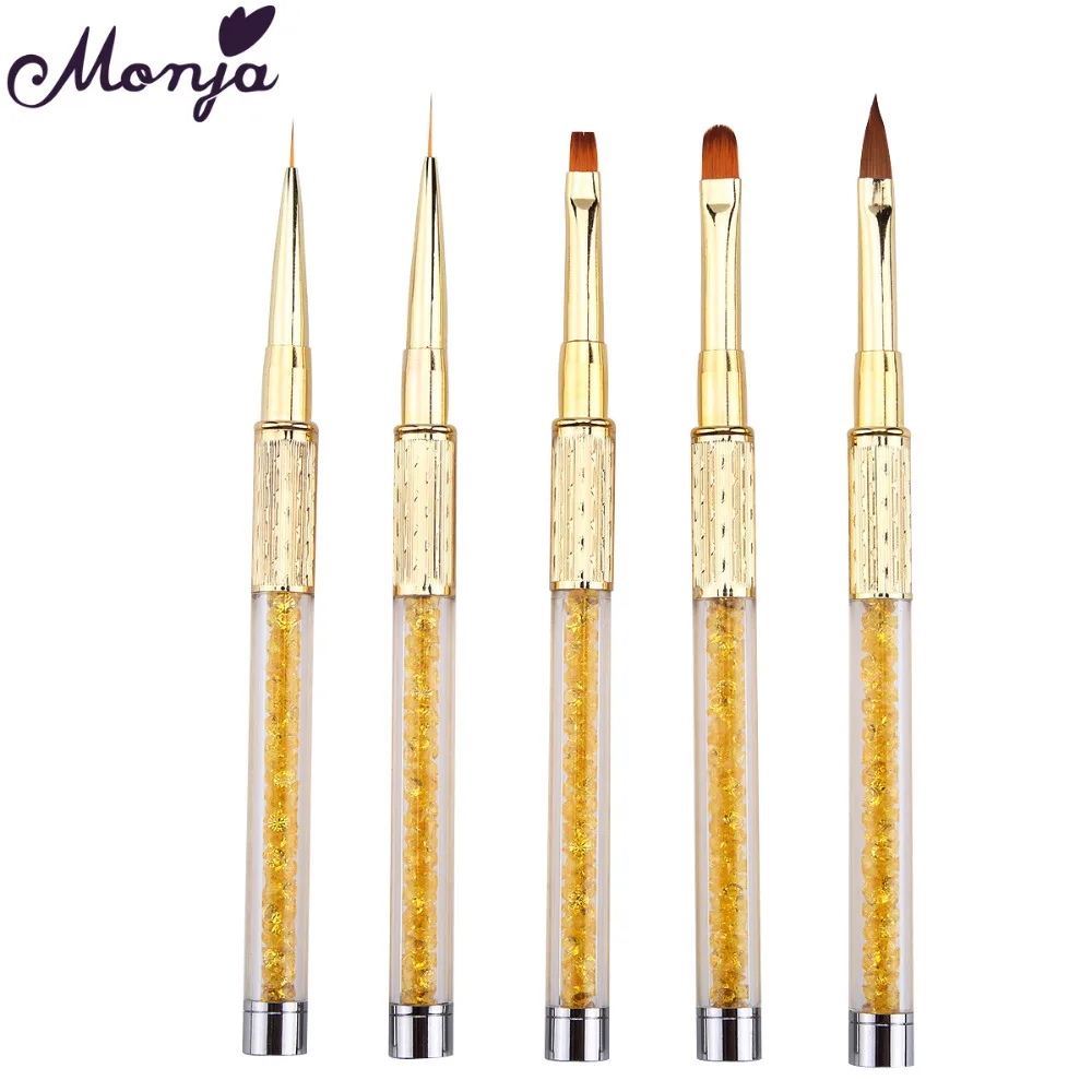 Monja 5 Styles Nail Art Stripes lines liner Image Painting Rhinestone Brush Acrylic Powder UV GEL Extension Builder Drawing Pen 
Monja 5 Styles Nail Art Stripes lines liner Image Painting Rhinestone Brush Acrylic Powder UV GEL Extension Builder Drawing Pen