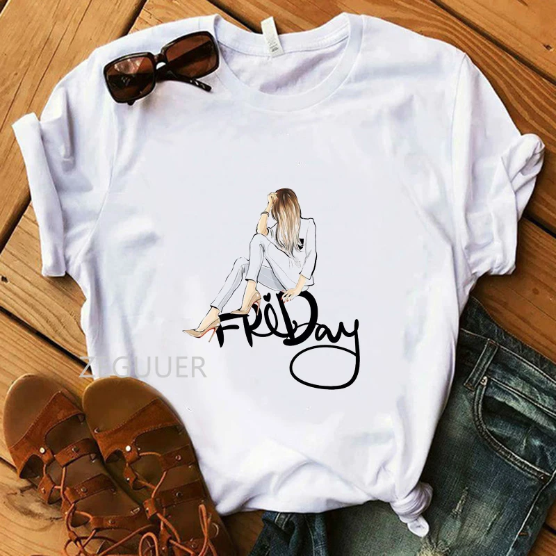 Summer Tees Friday Girl Illustration Trending T-shirt Lady 100% Cotton White O-Neck Soft Women T-Shirt Casual Hipster Tops
Summer Tees Friday Girl Illustration Trending T-shirt Lady 100% Cotton White O-Neck Soft Women T-Shirt Casual Hipster Tops