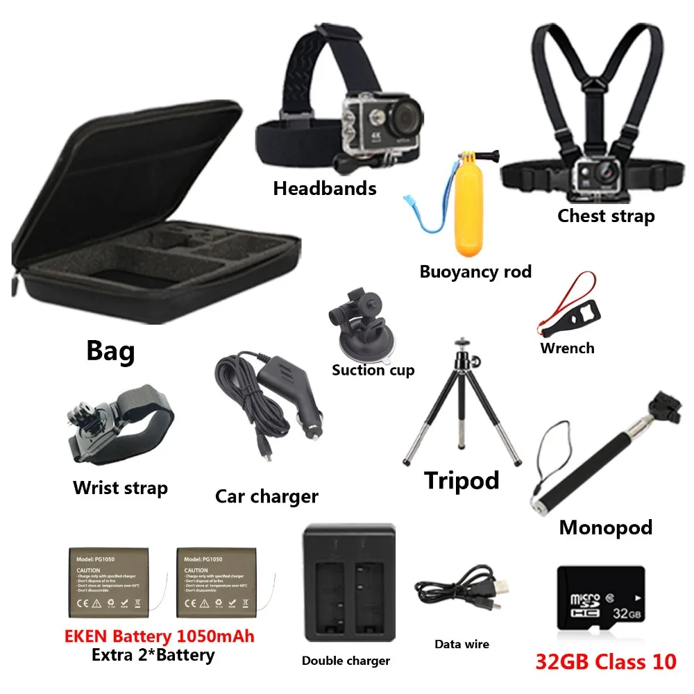 Sport Camera Accessories Set Waterproof Housing Protection case tripod accessories for Eken H9R Go pro hero 6 5 Xiao Yi
Sport Camera Accessories Set Waterproof Housing Protection case tripod accessories for Eken H9R Go pro hero 6 5 Xiao Yi