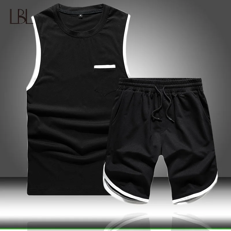 Men's Set Casual Sweatsuit 2019 Summer Tracksuit Men T-shirt Sleeveless Shorts 2 Piece Jogger Sport Sportswear Tops Short Pants
Men's Set Casual Sweatsuit 2019 Summer Tracksuit Men T-shirt Sleeveless Shorts 2 Piece Jogger Sport Sportswear Tops Short Pants