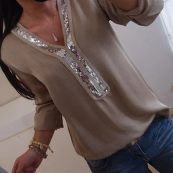 Women S-5XL Sequins V-neck Chiffon Blouse 2019 Spring Summer Office Lady Blouses Tops Long Sleeve Plus Size Femme Blusa Shirt
Women S-5XL Sequins V-neck Chiffon Blouse 2019 Spring Summer Office Lady Blouses Tops Long Sleeve Plus Size Femme Blusa Shirt
