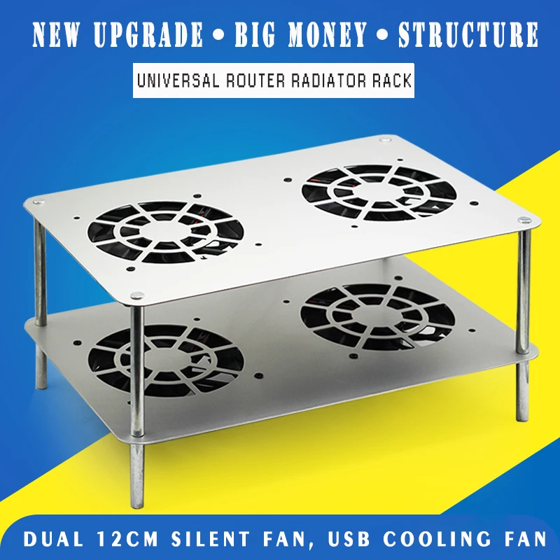 Aluminum Multilayer Storage Rack USB 12CM DC 5V Compatible Laptop / Playstaion / Xbox One / Mini PC / Router / DVR Cooling Rack 
Aluminum Multilayer Storage Rack USB 12CM DC 5V Compatible Laptop / Playstaion / Xbox One / Mini PC / Router / DVR Cooling Rack