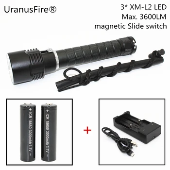 Underwater waterproof L2 LED Diving Flashlight Aluminum Alloy Lamp 3600 Lumen White Light Torch
Underwater waterproof L2 LED Diving Flashlight Aluminum Alloy Lamp 3600 Lumen White Light Torch