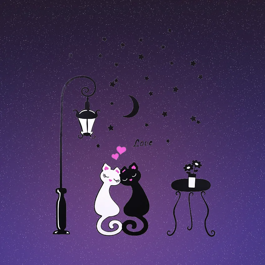 HTB1 HTB1 1 pcs Cute Cartoon Couple Cat Flower Vine 3D Wallpaper 1 pcs Cute Cartoon Couple Cat Flower Vine 3D Wallpaper HTB1