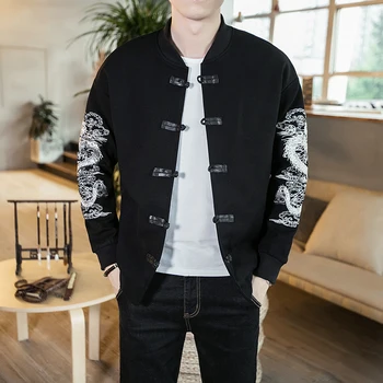 2018 Chinese Style Jacket Men Traditional Embroidery Black Mens Outerwear Coats Plus Size Fashion Bomber Jacket Coat Men
2018 Chinese Style Jacket Men Traditional Embroidery Black Mens Outerwear Coats Plus Size Fashion Bomber Jacket Coat Men