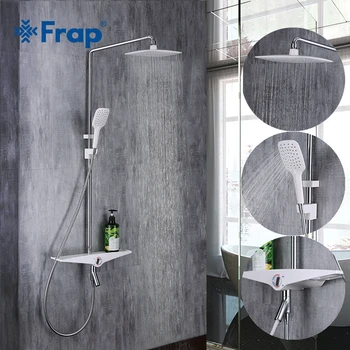 Frap New Arrival Bathroom Rain Shower Faucets Set Luxury Wall Mounted Water Tap Square Top Spray with ABS Hand Shower Y24006
Frap New Arrival Bathroom Rain Shower Faucets Set Luxury Wall Mounted Water Tap Square Top Spray with ABS Hand Shower Y24006