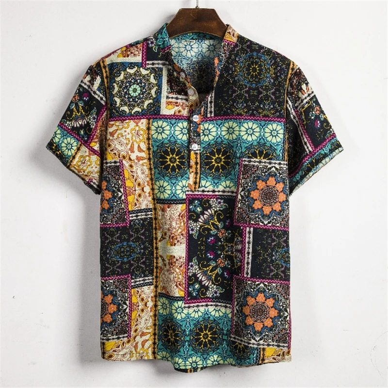 Indie Folk National Style Fashion Men Cotton Linen Short Sleeve Shirt Summer Unique Print Hawaii Floral Loose Casual Shirts Tops
Indie Folk National Style Fashion Men Cotton Linen Short Sleeve Shirt Summer Unique Print Hawaii Floral Loose Casual Shirts Tops